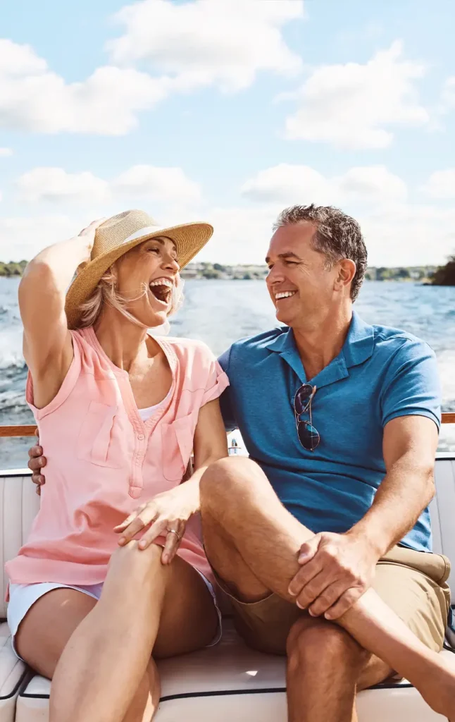 happy couple on a boat annuities
